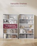 VASAGLE 5-Tier Adjustable White Bookshelf Unit