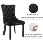 Set of 4 Black Velvet Dining Chairs