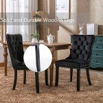 Set of 4 Black Velvet Dining Chairs