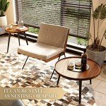 Mid Century Modern Round Walnut Coffee Table Set
