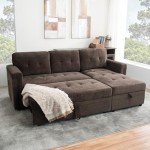 Naomi Home L-Shaped Sleeper Sofa with USB Ports