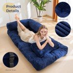 MAXYOYO L-Shaped Sofa Bed with Pillow, Navy