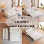 Beige 3-in-1 Convertible Futon Sofa Bed