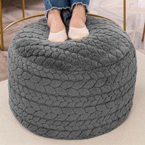 Boho Round Pouf Ottoman for Home Decor