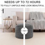 Boho Round Pouf Ottoman for Home Decor