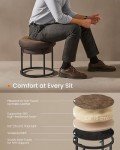 Versatile Round Ottoman with Reversible Top - Walnut
