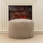 Modern Round Pouf Ottoman for Living Room Decor