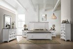 Weathered White Wood King Bedroom Furniture Set