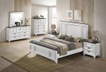 Weathered White Wood King Bedroom Furniture Set