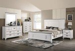 Weathered White Wood King Bedroom Furniture Set
