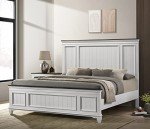 Weathered White Wood King Bedroom Furniture Set