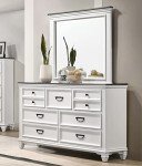 Weathered White Wood King Bedroom Furniture Set