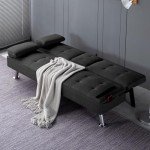 Convertible Folding Futon Loveseat Sofa Bed with Cup Holders