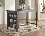 Caitbrook Rustic Counter Height Dining Table - Dark Gray