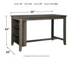 Caitbrook Rustic Counter Height Dining Table - Dark Gray