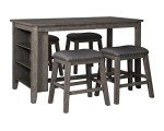 Caitbrook Rustic Counter Height Dining Table - Dark Gray