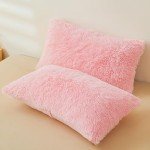 Pink Fluffy Faux Fur Comforter Set – Queen