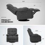 COMHOMA Swivel Rocker Recliner Chair with Massage