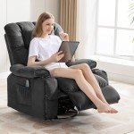 COMHOMA Swivel Rocker Recliner Chair with Massage