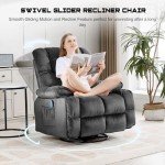 COMHOMA Swivel Rocker Recliner Chair with Massage