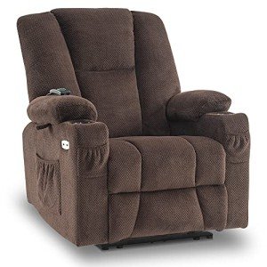 MCombo Dark Brown Electric Recliner Chair with USB