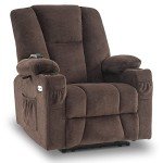 MCombo Dark Brown Electric Recliner Chair with USB