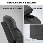 COMHOMA Swivel Rocker Recliner Chair with Massage
