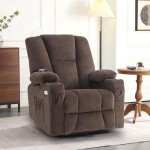 MCombo Dark Brown Electric Recliner Chair with USB
