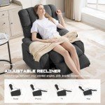 COMHOMA Swivel Rocker Recliner Chair with Massage