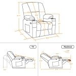 MCombo Dark Brown Electric Recliner Chair with USB