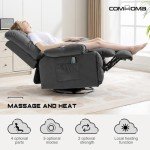 COMHOMA Swivel Rocker Recliner Chair with Massage
