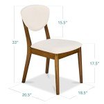 Mid-Century Modern Upholstered Dining Chairs - Set of 2