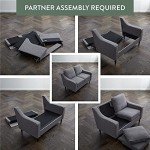 Charcoal Upholstered Loveseat - Modern Living Room Sofa
