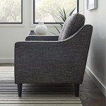 Charcoal Upholstered Loveseat - Modern Living Room Sofa