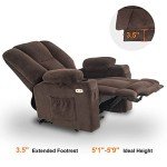 MCombo Dark Brown Electric Recliner Chair with USB