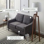 Charcoal Upholstered Loveseat - Modern Living Room Sofa