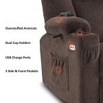 MCombo Dark Brown Electric Recliner Chair with USB