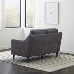 Charcoal Upholstered Loveseat - Modern Living Room Sofa