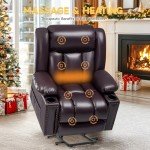 Large Power Lift Recliner Chair with Massage Funktion