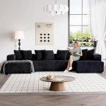 Luxury Black 131" Modular Sectional Couch
