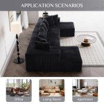 Luxury Black 131" Modular Sectional Couch