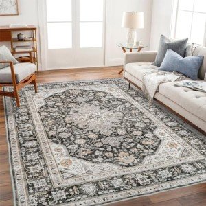 HILORUUG 6x9 Washable Vintage Area Rug