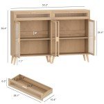 Set of 2 Modern Storage Cabinets with Glass Doors