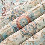Aqua Multi 9x12 Washable Boho Area Rug