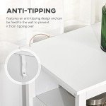 HOMCOM White Sideboard Buffet Cabinet with Glass Doors