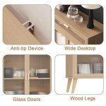 Set of 2 Modern Storage Cabinets with Glass Doors