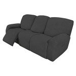 Dark Gray Stretch Sofa Slipcover with Recliner Support