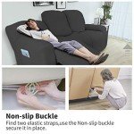 Dark Gray Stretch Sofa Slipcover with Recliner Support