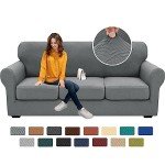 4-Piece Stretch Sofa Cover Set - Light Gray