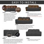 Dark Gray Stretch Sofa Slipcover with Recliner Support